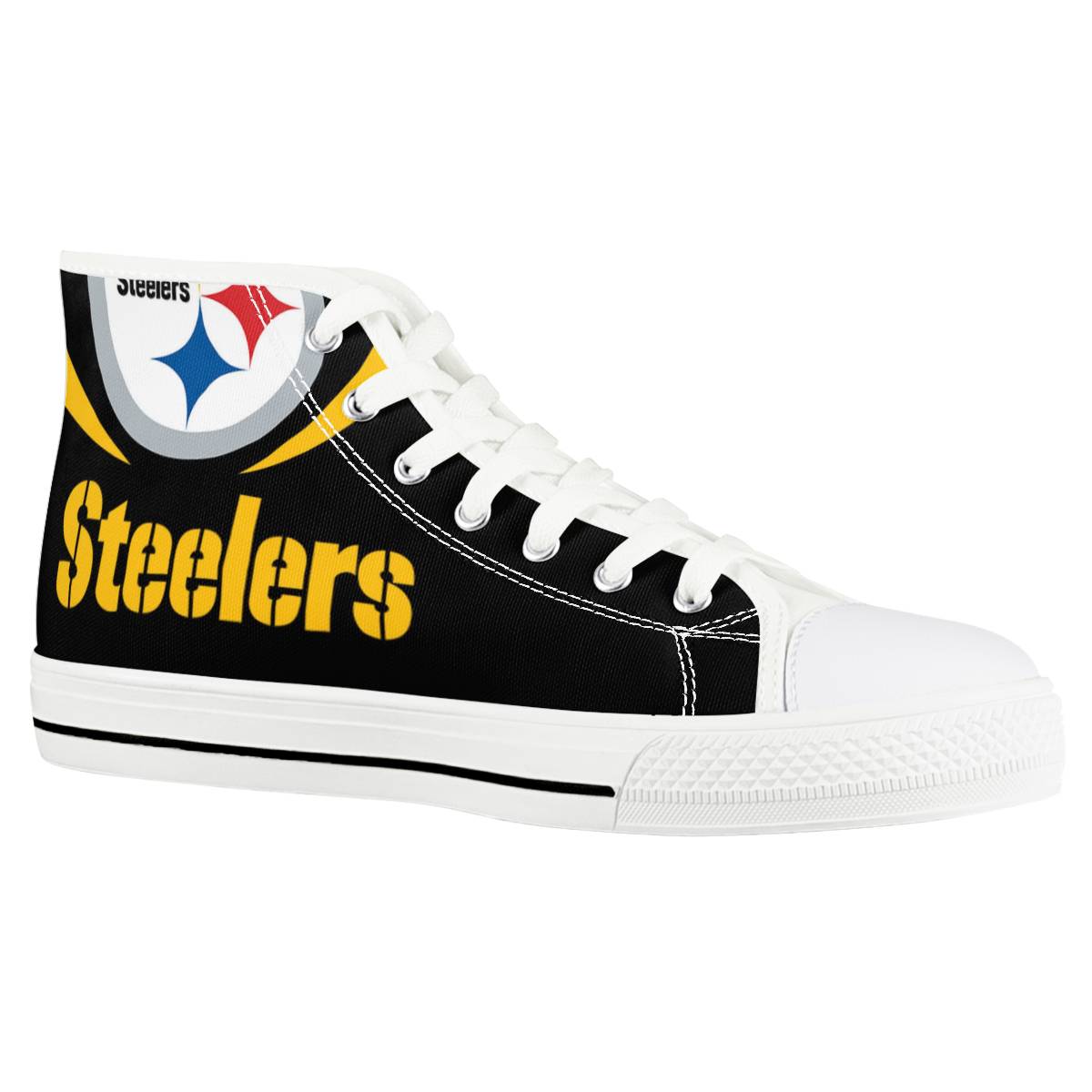Women's Pittsburgh Steelers High Top Canvas Sneakers 004